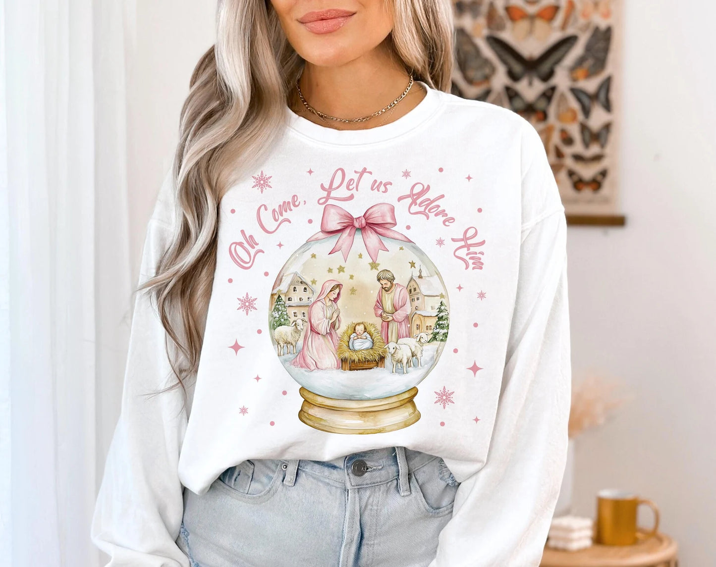 Adore Him Snow Globe Sweatshirt